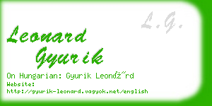 leonard gyurik business card